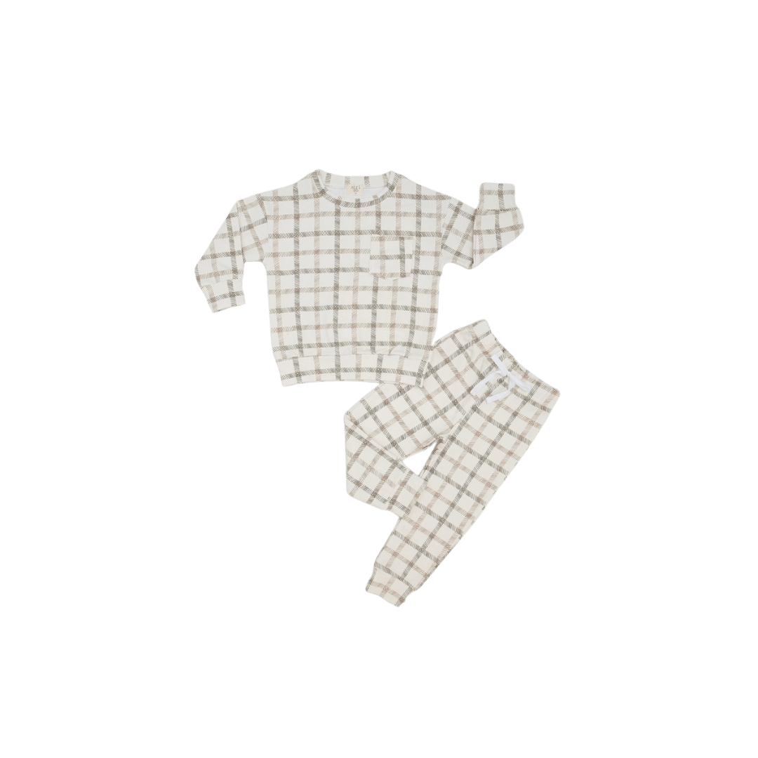 Plaid - A - Palooza Jogger Set - Bossy Beans