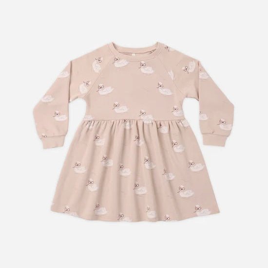 Raglan Dress: Swans - Bossy Beans