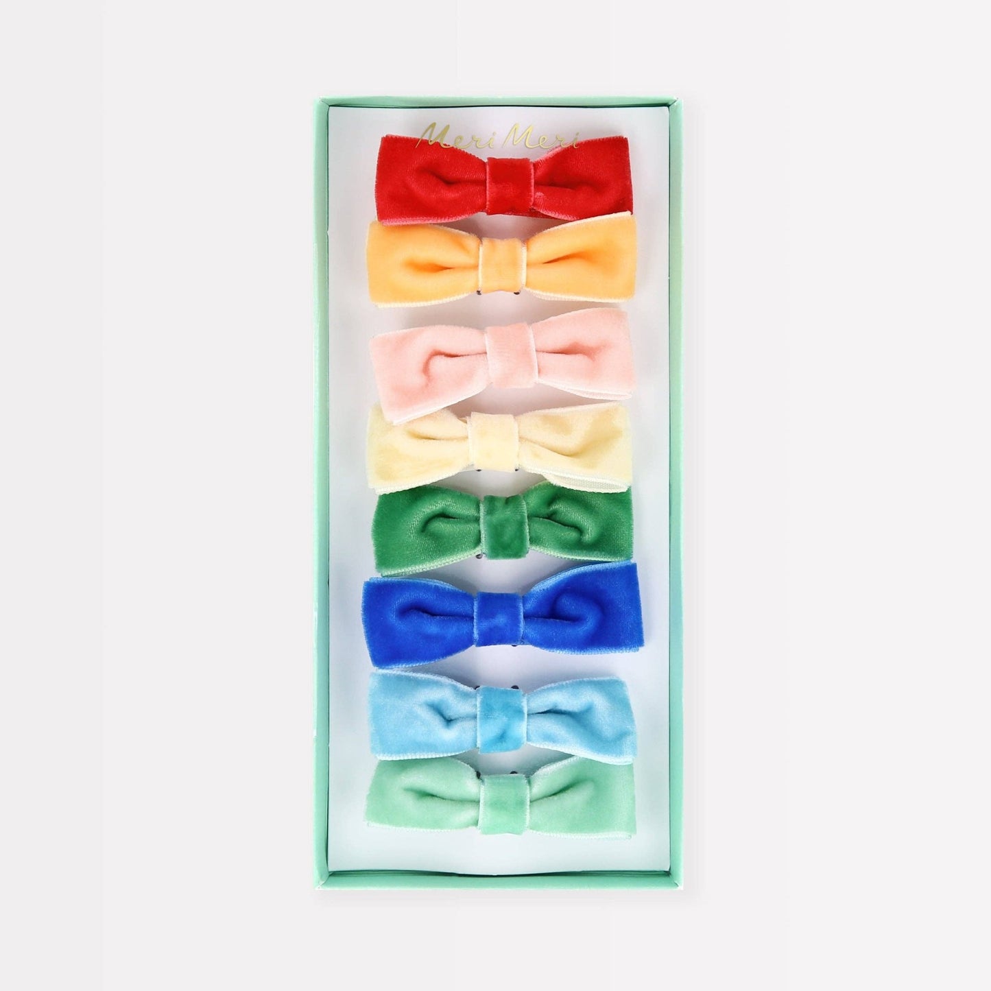 Rainbow Velvet Bow Hair Clips - Bossy Beans