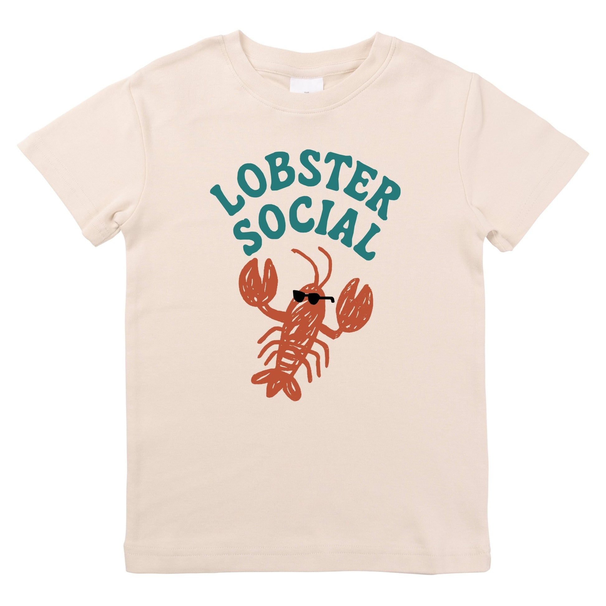 Retro Hamptons Lobster Graphic Kids Tween Organic T-Shirt - Bossy Beans