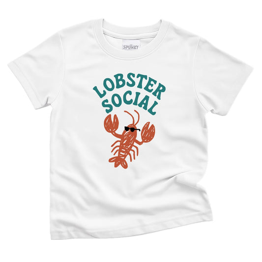 Retro Hamptons Lobster Graphic Kids Tween Organic T-Shirt - Bossy Beans