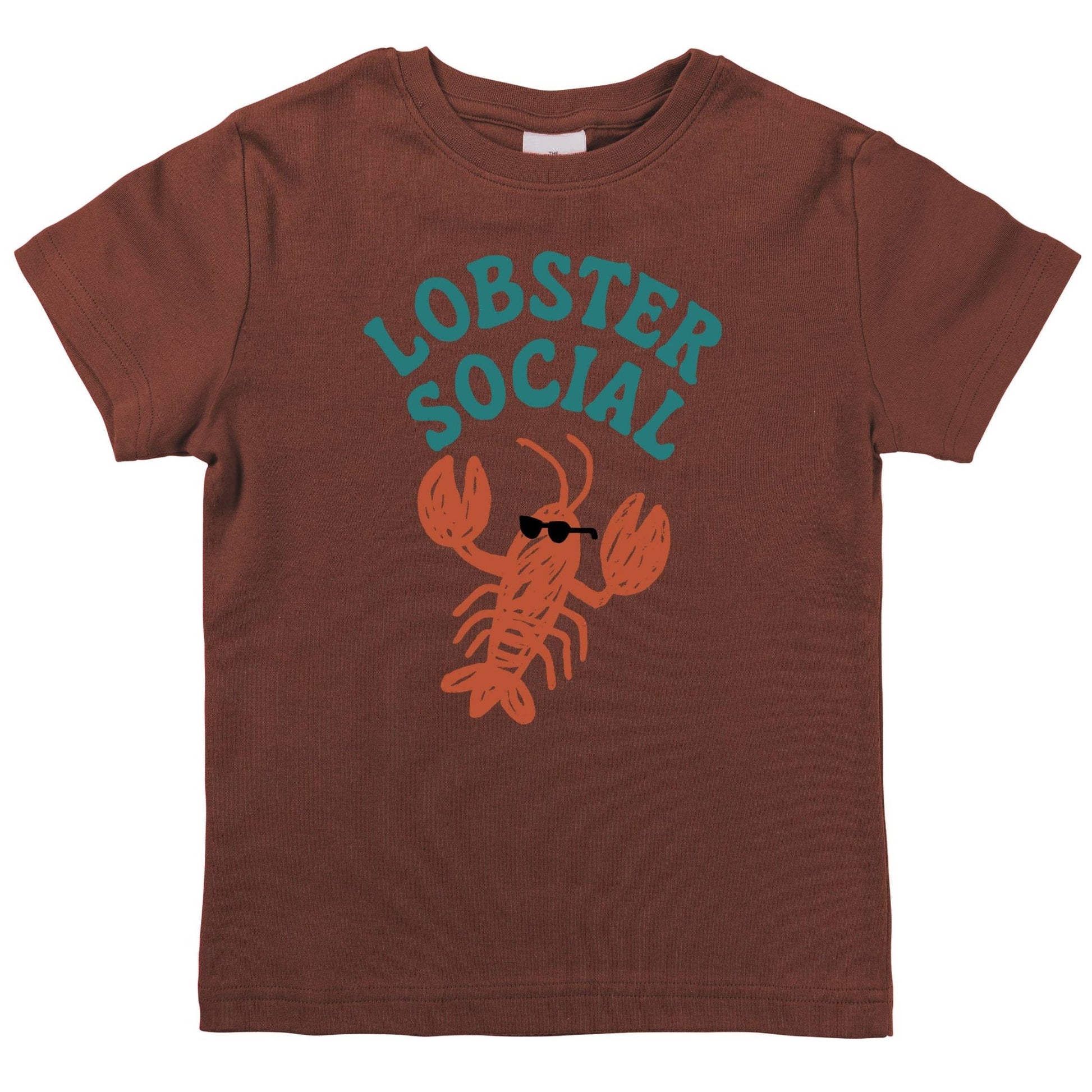 Retro Hamptons Lobster Graphic Kids Tween Organic T-Shirt - Bossy Beans