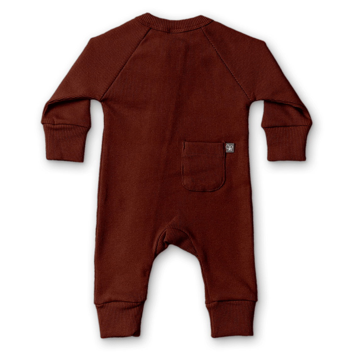 Rib Knit Zipper Romper - Redwood - Bossy Beans