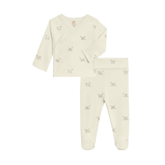 Riley 2 Piece Kimono Top and Pant Set - Field Dog - Bossy Beans