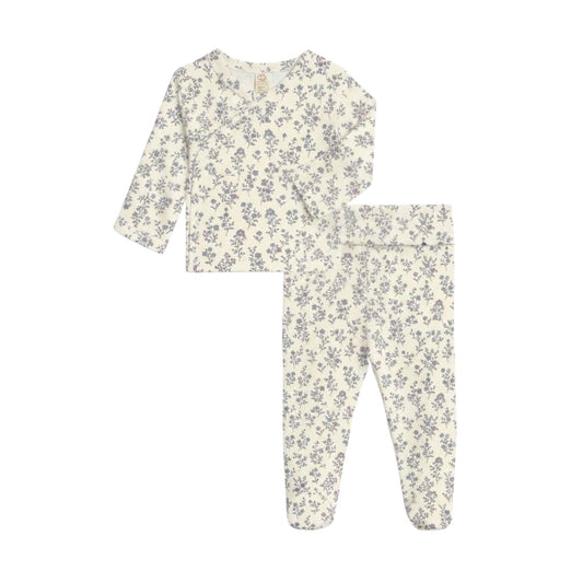 Riley 2 Piece Kimono Top and Pant Set - Winona Floral - Bossy Beans