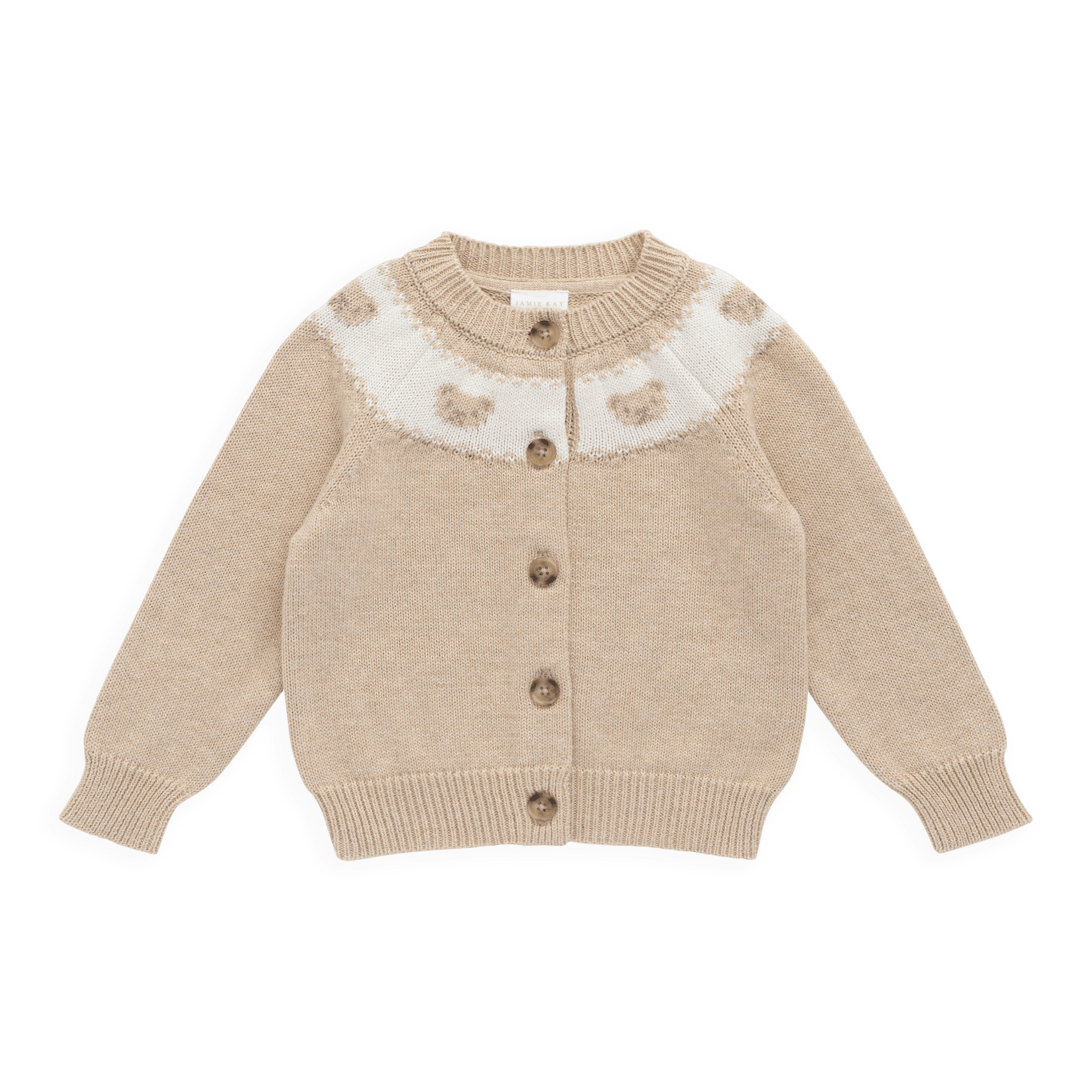 Riley Cardigan - Riley Jacquard - Wheaten Marle - Bossy Beans