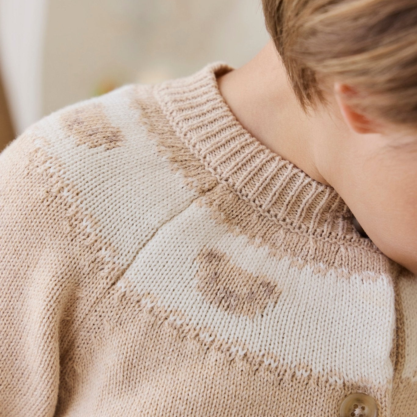 Riley Cardigan - Riley Jacquard - Wheaten Marle - Bossy Beans