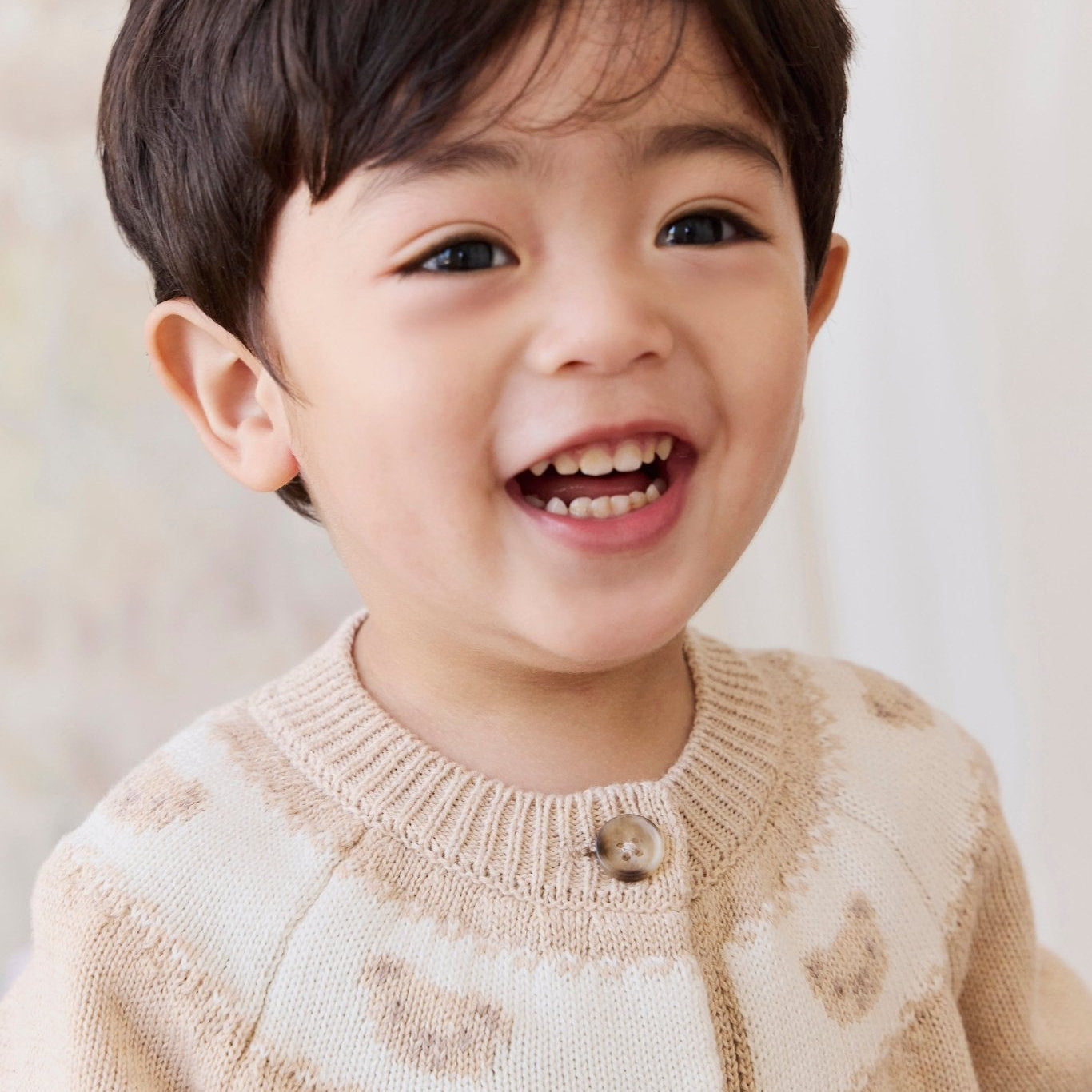 Riley Cardigan - Riley Jacquard - Wheaten Marle - Bossy Beans