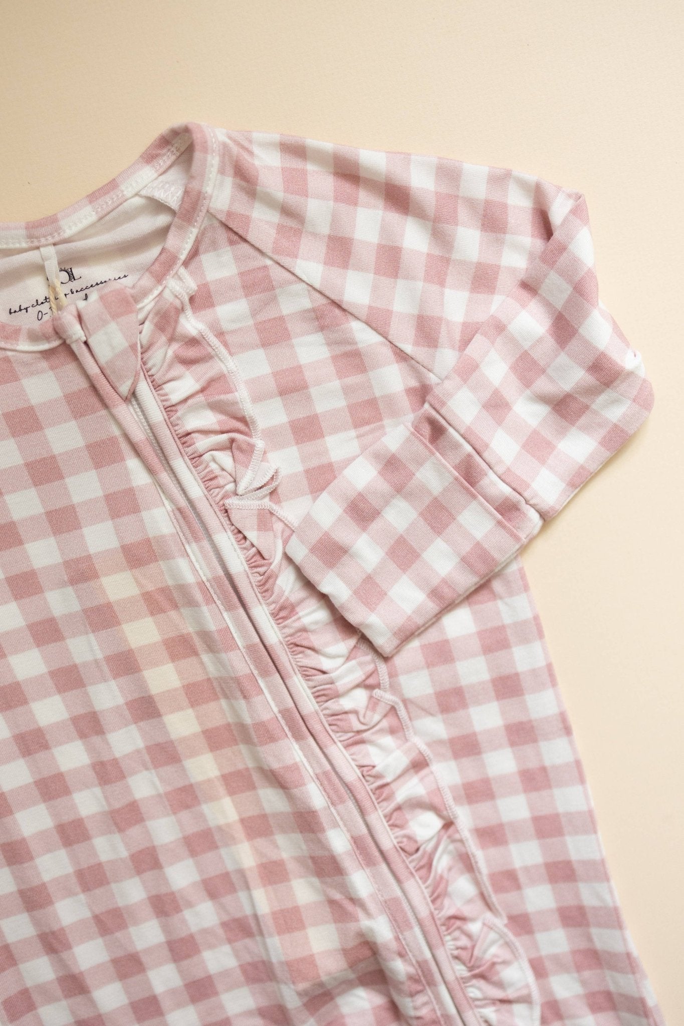 Rose Gingham Bamboo Romper - Bossy Beans