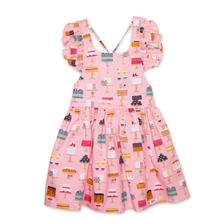 Ruffle Sleeve Dress - Cakes! - Bossy Beans
