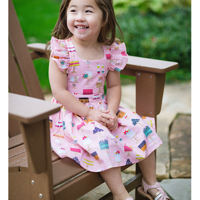 Ruffle Sleeve Dress - Cakes! - Bossy Beans