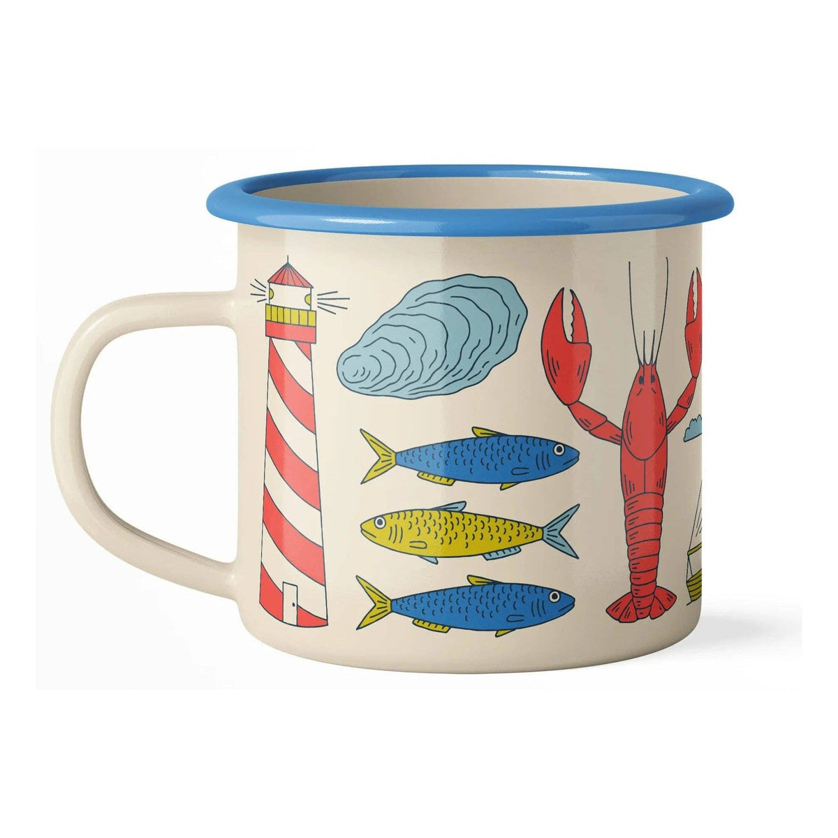 Salty Seas Enamel Coffee & Camp Mug | 16oz - Bossy Beans