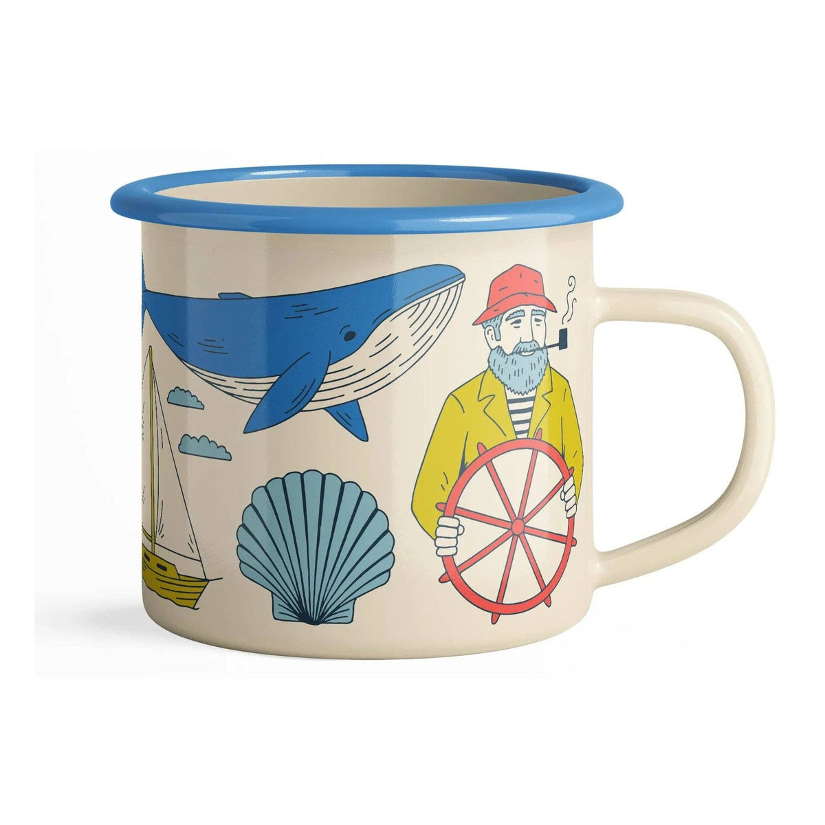Salty Seas Enamel Coffee & Camp Mug | 16oz - Bossy Beans