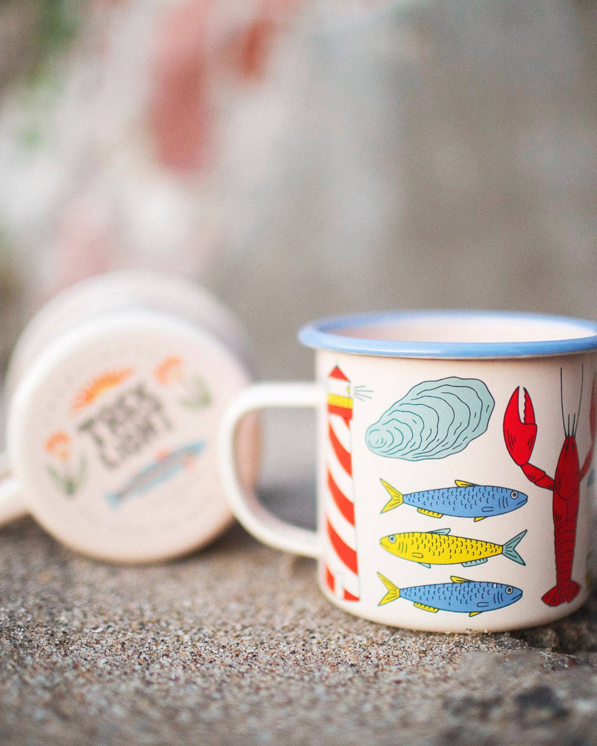 Salty Seas Enamel Coffee & Camp Mug | 16oz - Bossy Beans