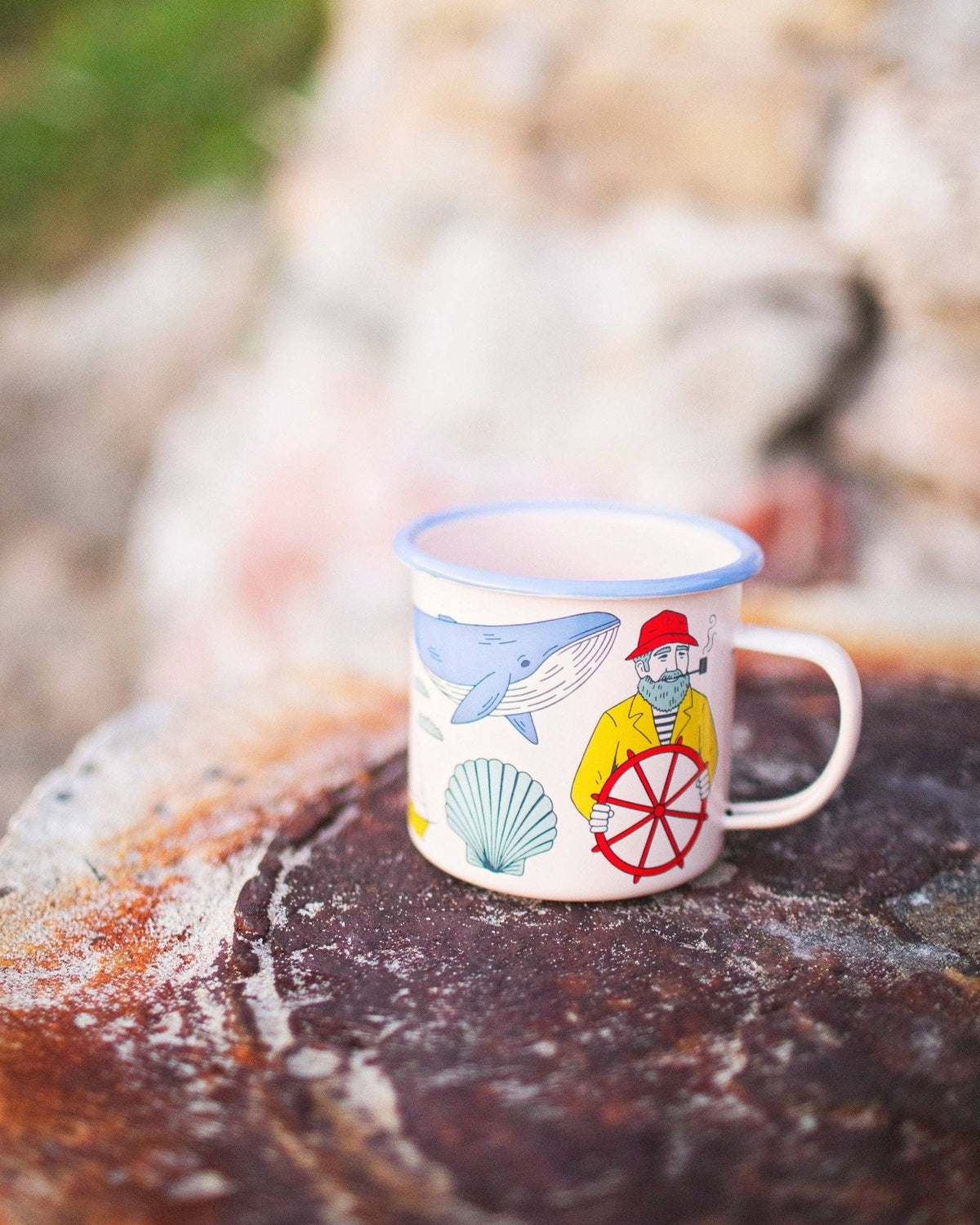 Salty Seas Enamel Coffee & Camp Mug | 16oz - Bossy Beans