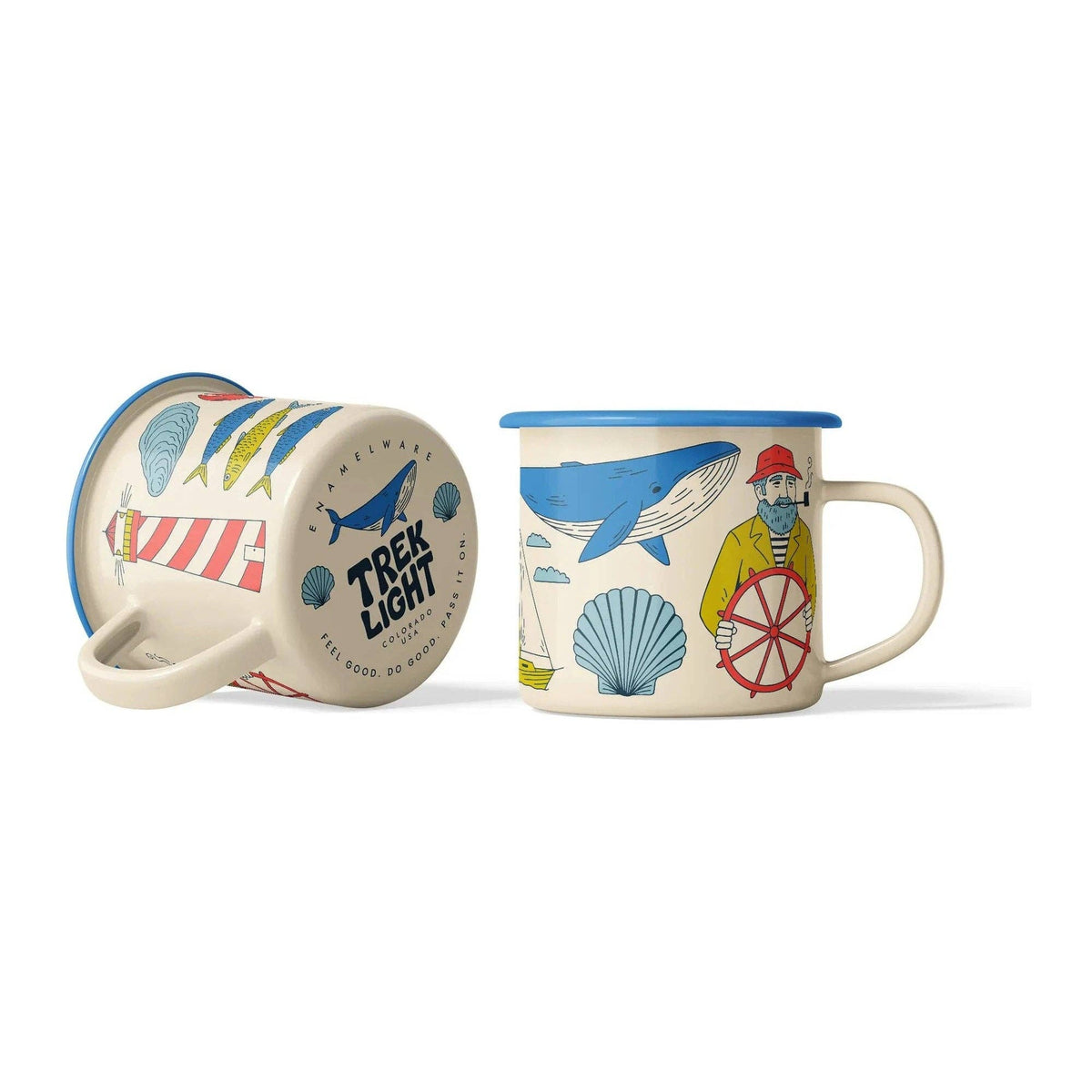 Salty Seas Enamel Coffee & Camp Mug | 16oz - Bossy Beans