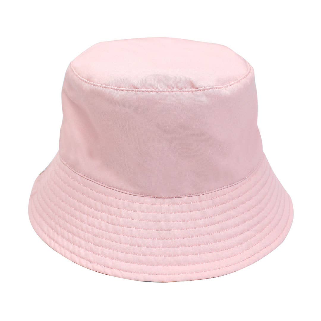 Sandy Seashells/Pink Reversible Beach Baby Bucket Hat - Bossy Beans