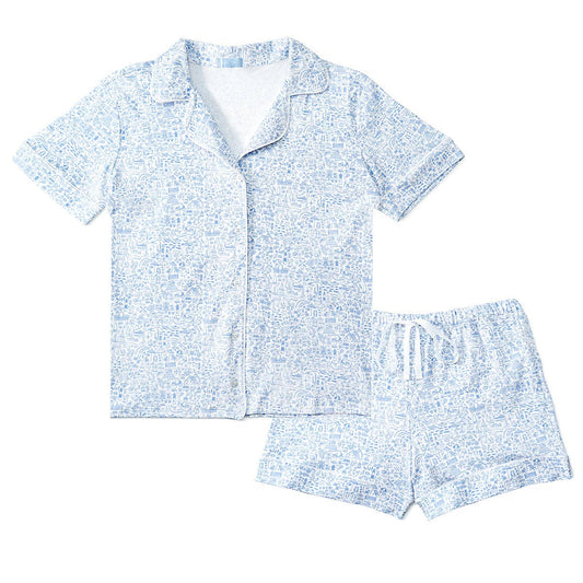 Seaside Women’s Button Front Short Pajama Set - Bossy Beans