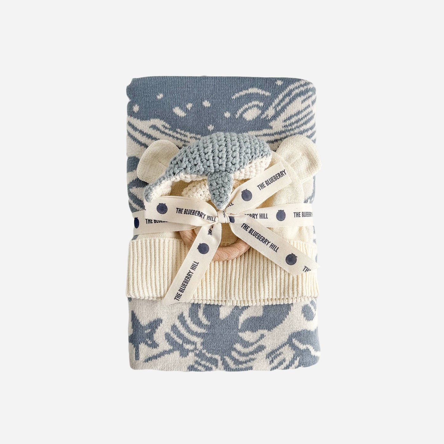 Set: Nautical Blanket Whale Teether Cotton Hat Gift - Summer - Bossy Beans