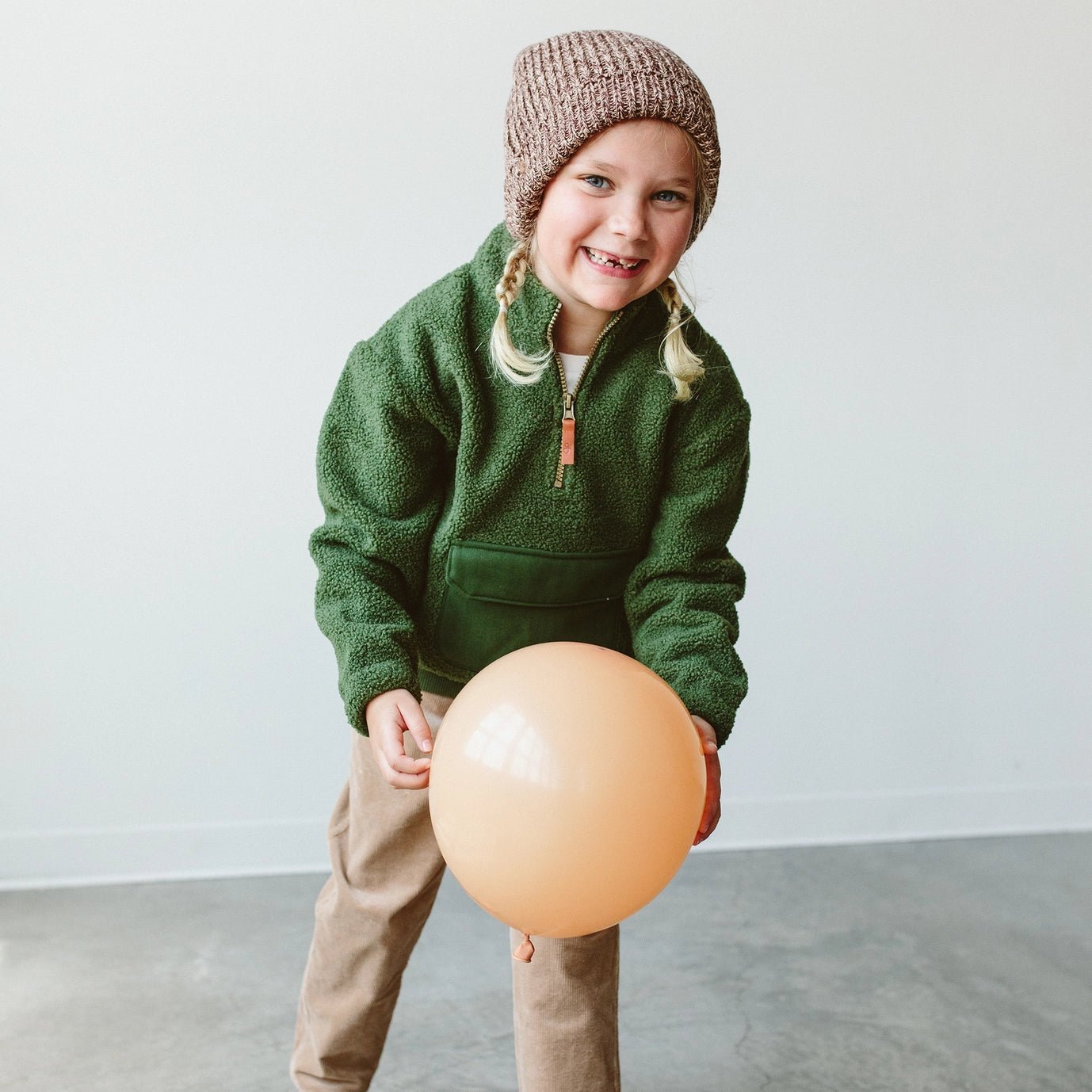 Sherpa Zip Pullover - Spruce - Bossy Beans