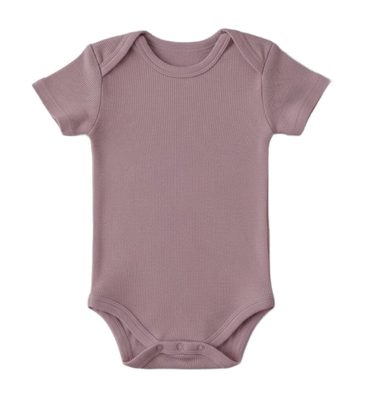 Short Sleeve Bodysuit - Fog - Bossy Beans