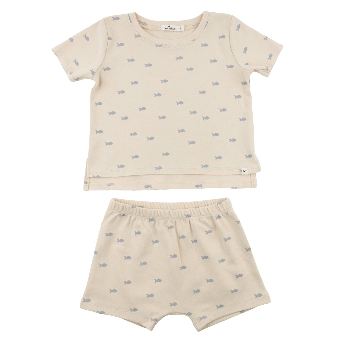 Short Sleeve Jamie Shorts Set - Mini Fish - Bossy Beans