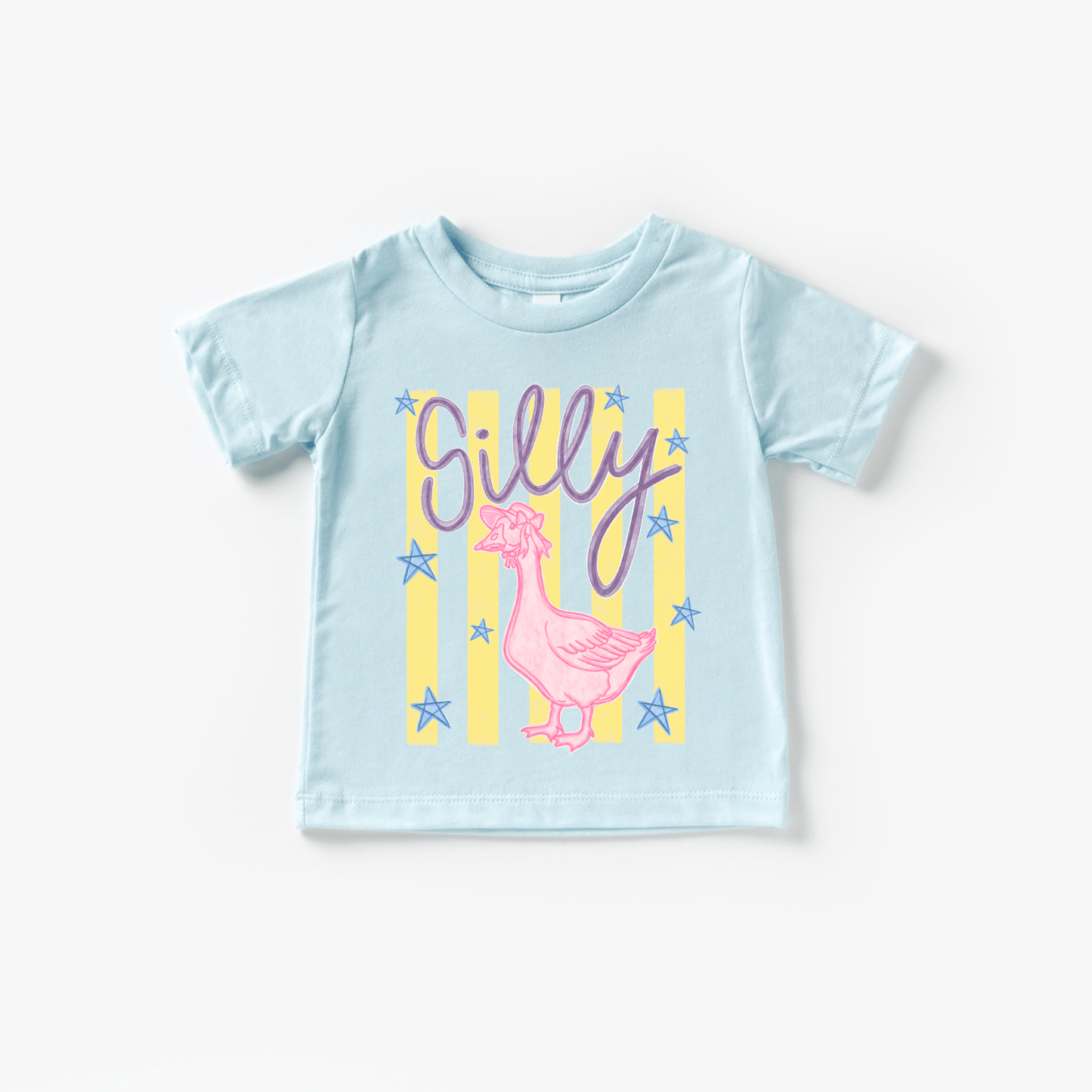 Silly Goose Summer Stripe/Neon - Kid's Shirt Graphic Tee - Bossy Beans
