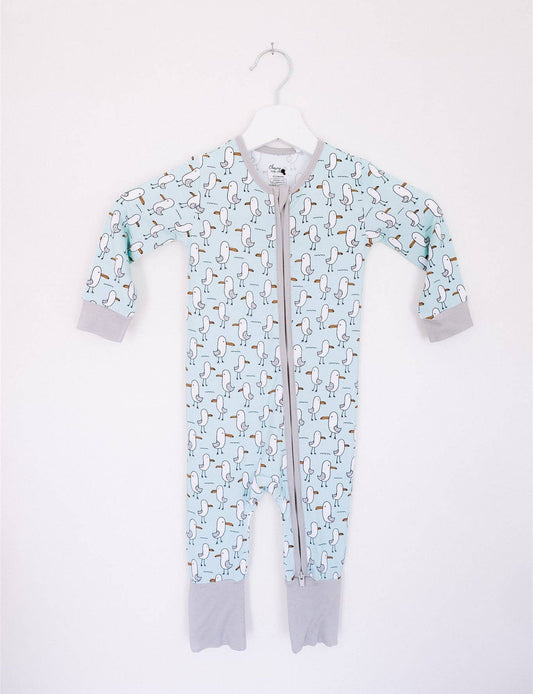 Silly Seagull Bamboo Zippy Sleeper PJ Romper - Bossy Beans
