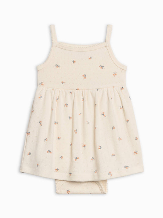 Soleil Pointelle Bodysuit Dress - Maris Floral / Ivory + Sea - Bossy Beans