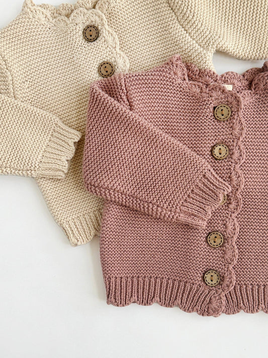 Sophia Dressy Cardigan: Dusty Pink - Bossy Beans