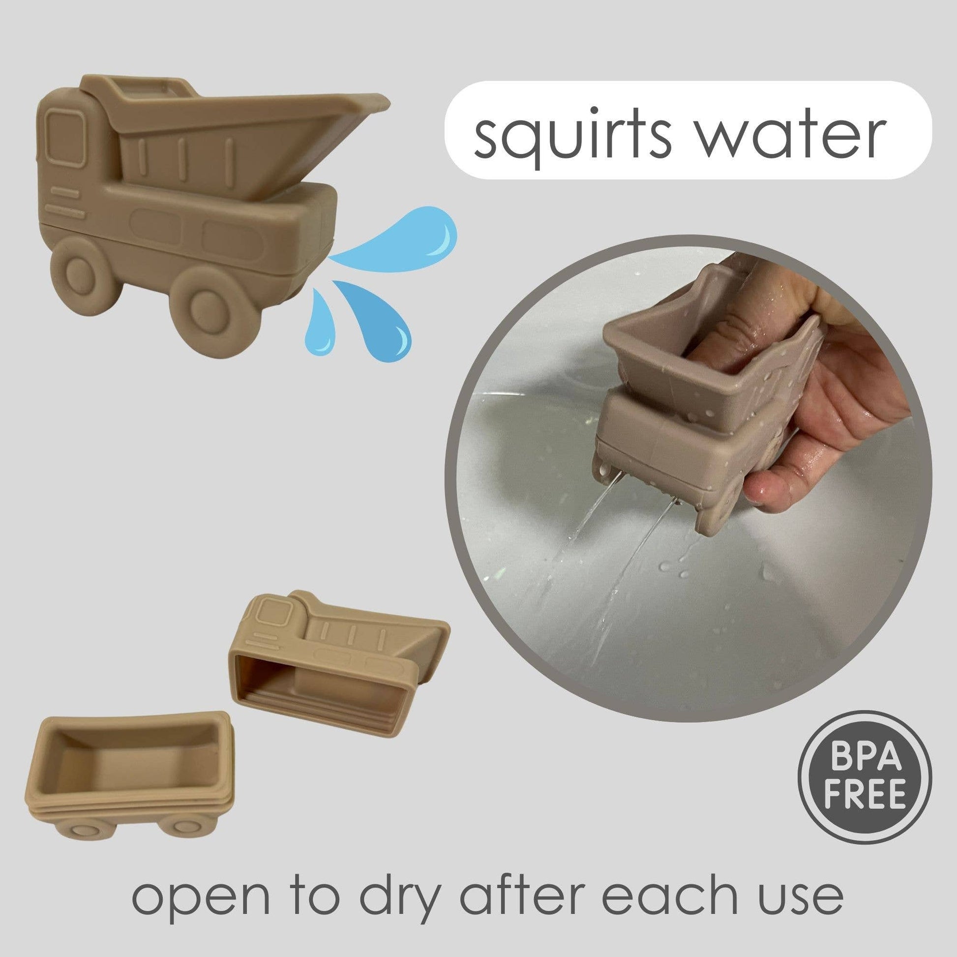 Squirt Water Bath Toy Set (Construction) Mold Free - Bossy Beans
