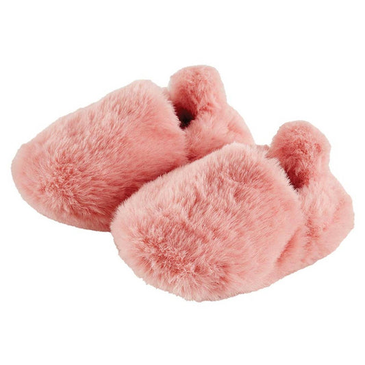 Stephan Baby by Creative Brands - Plush Slippers - Pink: Machine Wash Cold. Tumble Dry Low. / 100% Polyester (faux fur)/ Polyester fleece lining / 0 - 9M - Bossy Beans