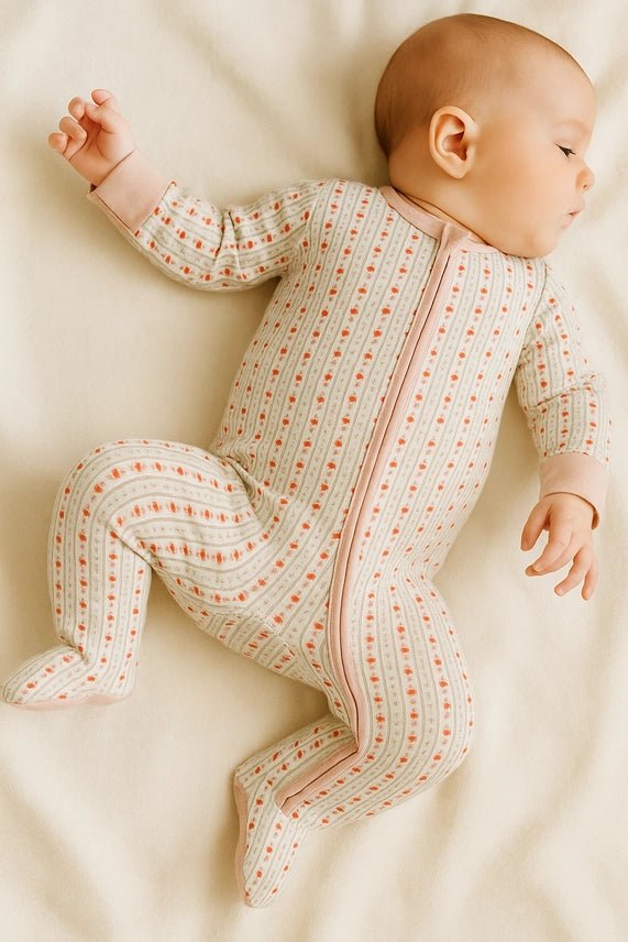 Strawberry Bamboo Baby Sleeper - Bossy Beans