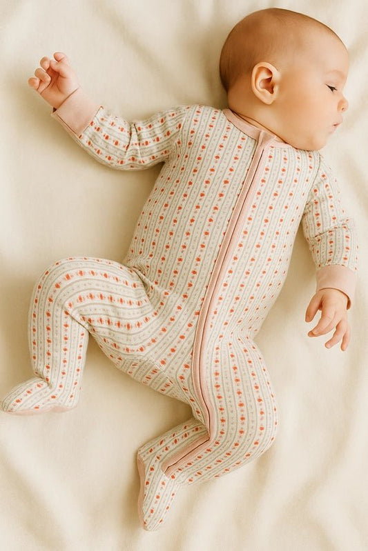 Strawberry Bamboo Baby Sleeper - Bossy Beans