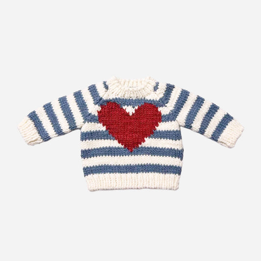 Striped Big Heart Sweater - Bossy Beans