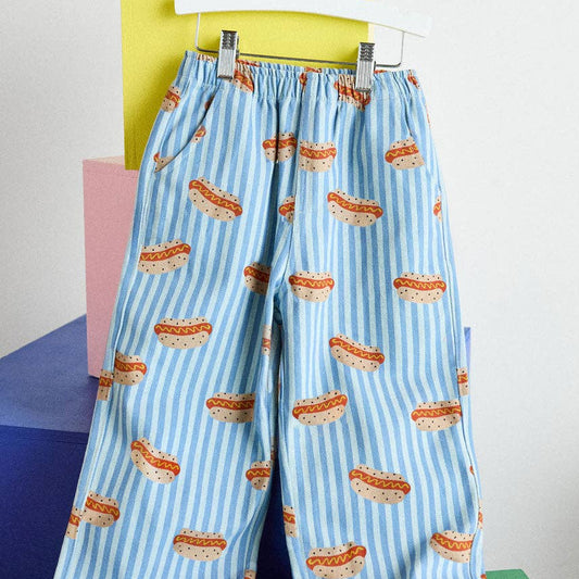 Striped Denim Hot Dog Pant - Bossy Beans