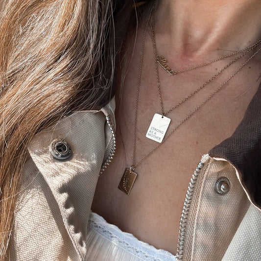 Strong as a mother® Gold Tag Necklace - Bossy Beans