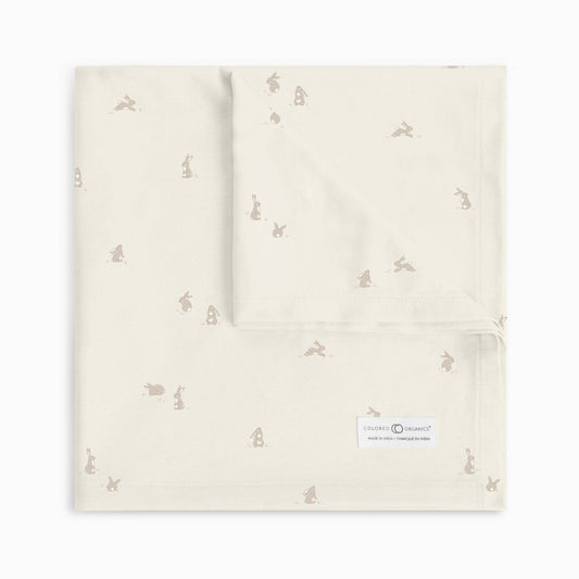 Swaddle Blanket: Bunny / Oat + Clay - Bossy Beans