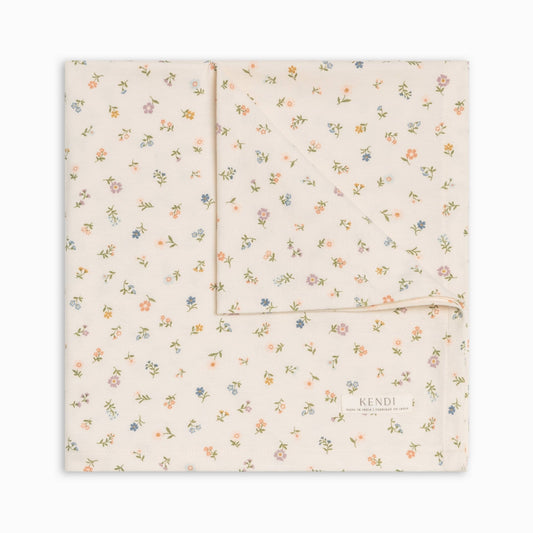 Swaddle Blanket - Petaline Floral / Fog + Fern - Bossy Beans