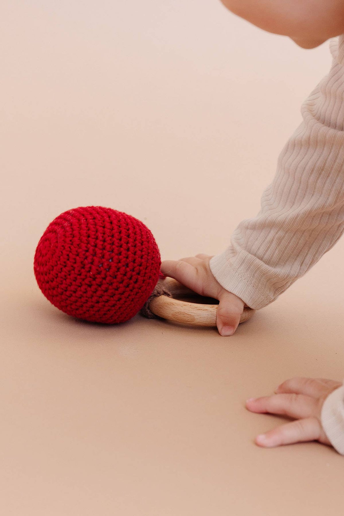 Teether Apple Cotton Crochet Rattle - Bossy Beans