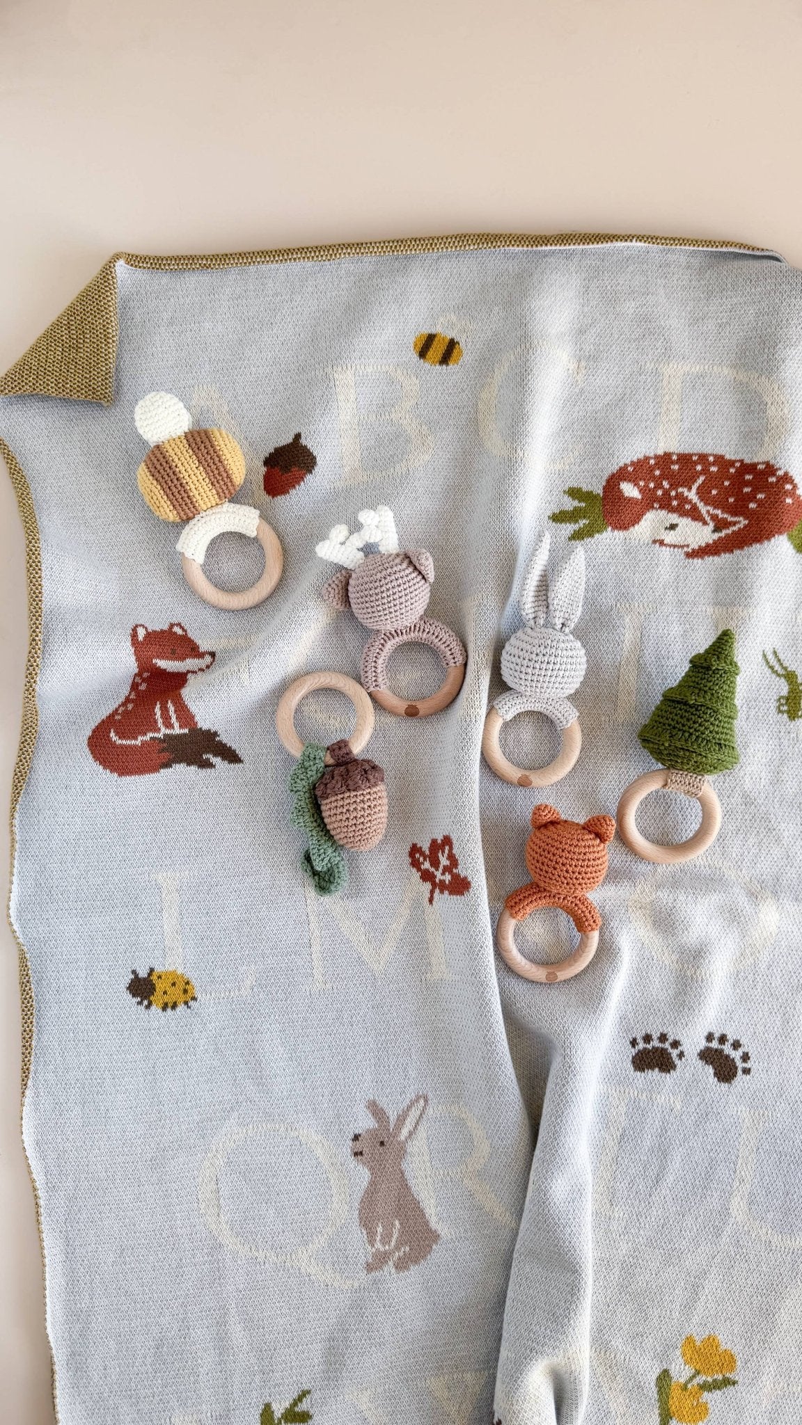 Teether Fox Cotton Rattle - Bossy Beans
