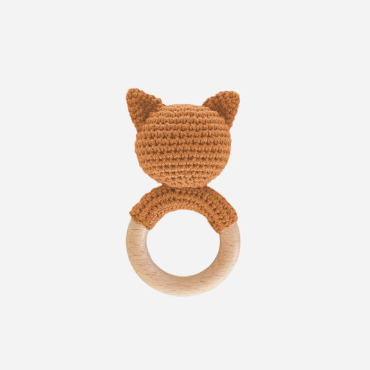 Teether Fox Cotton Rattle - Bossy Beans