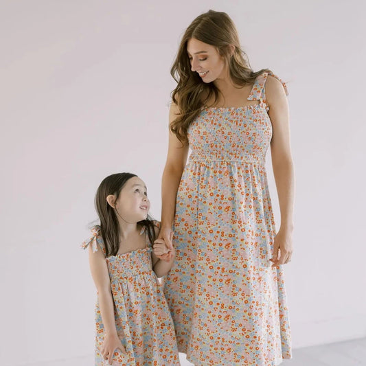 The Everyday Smock Dress - Retro Floral - Bossy Beans