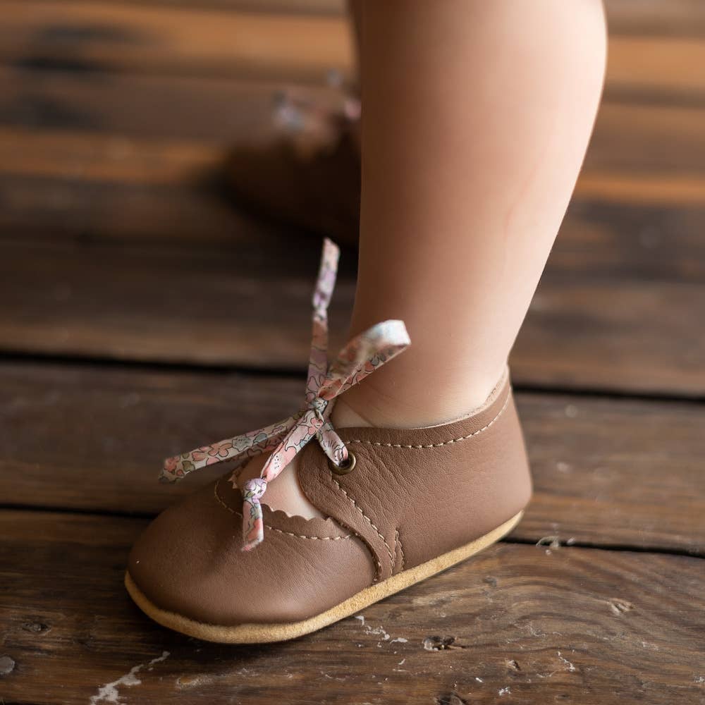 Tie Baby Mary Janes in Light Pink - Bossy Beans