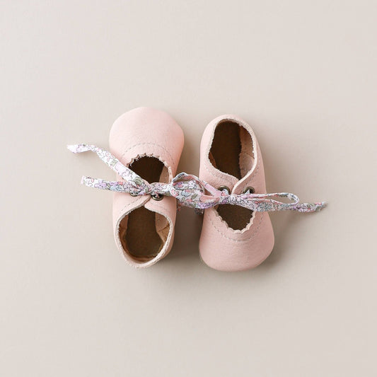 Tie Baby Mary Janes in Light Pink - Bossy Beans