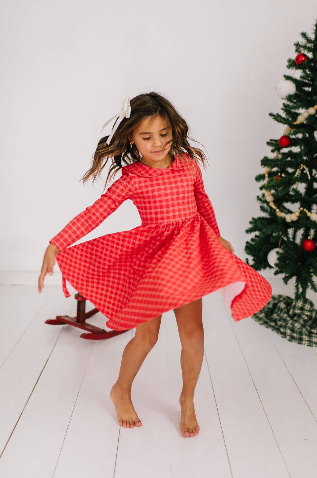 Toddler & Kids Rubina Dress in Red Picnic Plaid - Bossy Beans