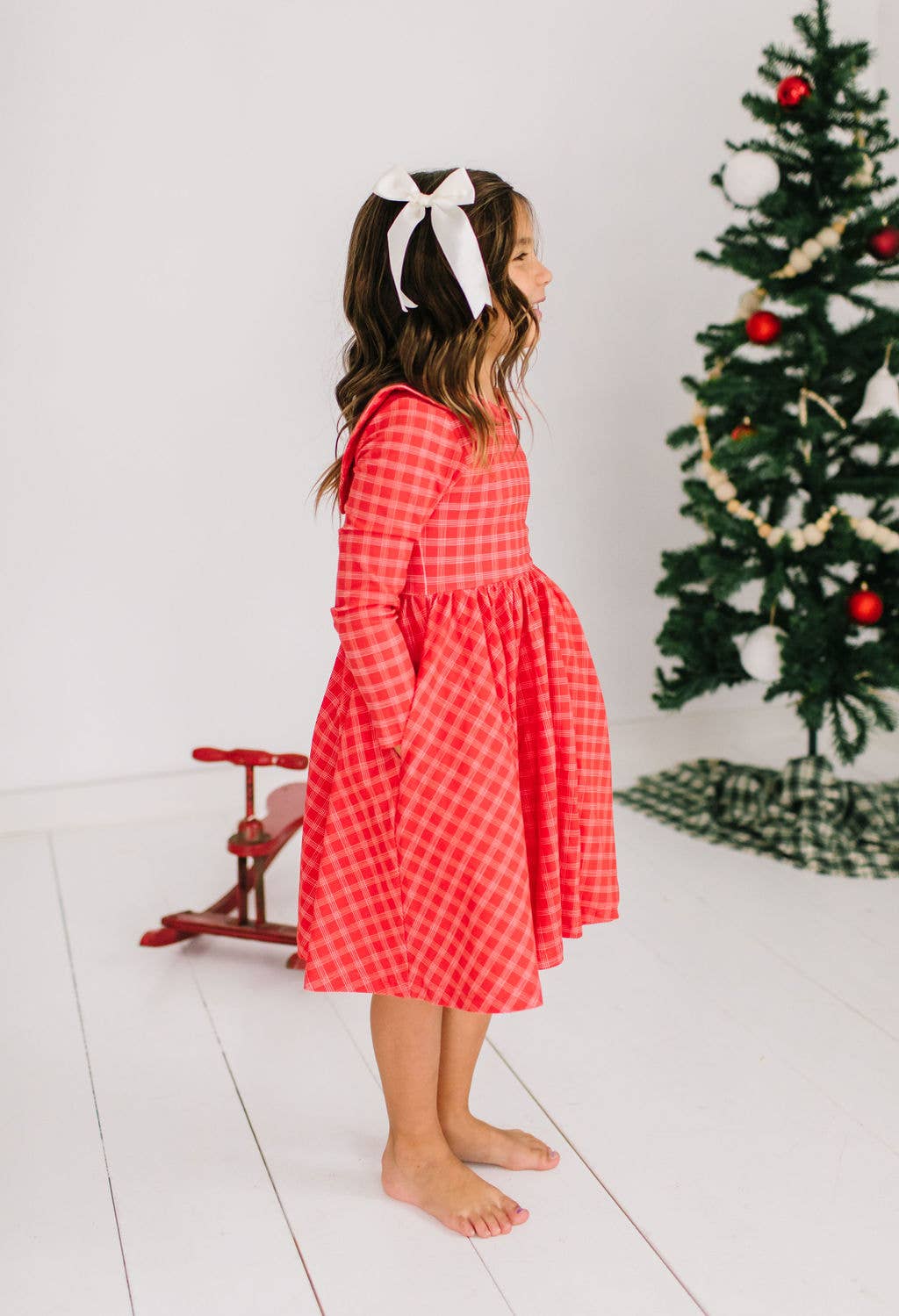 Toddler & Kids Rubina Dress in Red Picnic Plaid - Bossy Beans