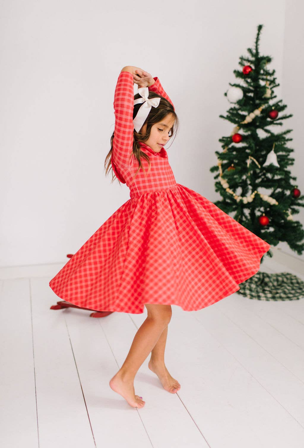 Toddler & Kids Rubina Dress in Red Picnic Plaid - Bossy Beans
