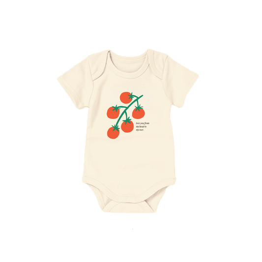 Tomato Organic Cotton Baby Onesie | foodie, baby clothing - Bossy Beans