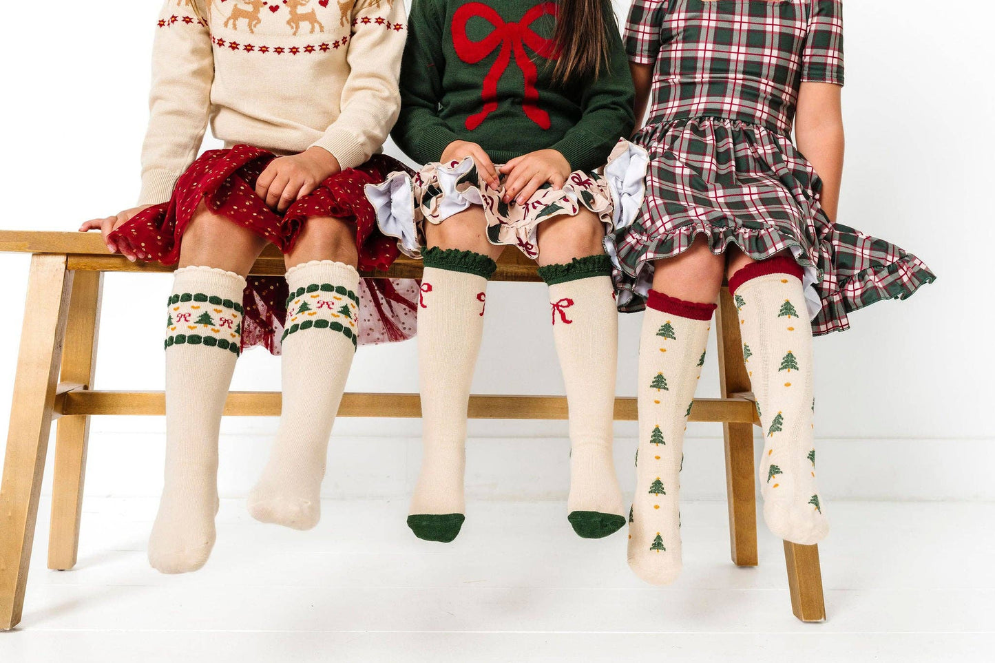 Tree Farm Scalloped Knee Socks - Bossy Beans